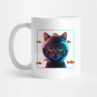 Abstract Cat and fish Mug